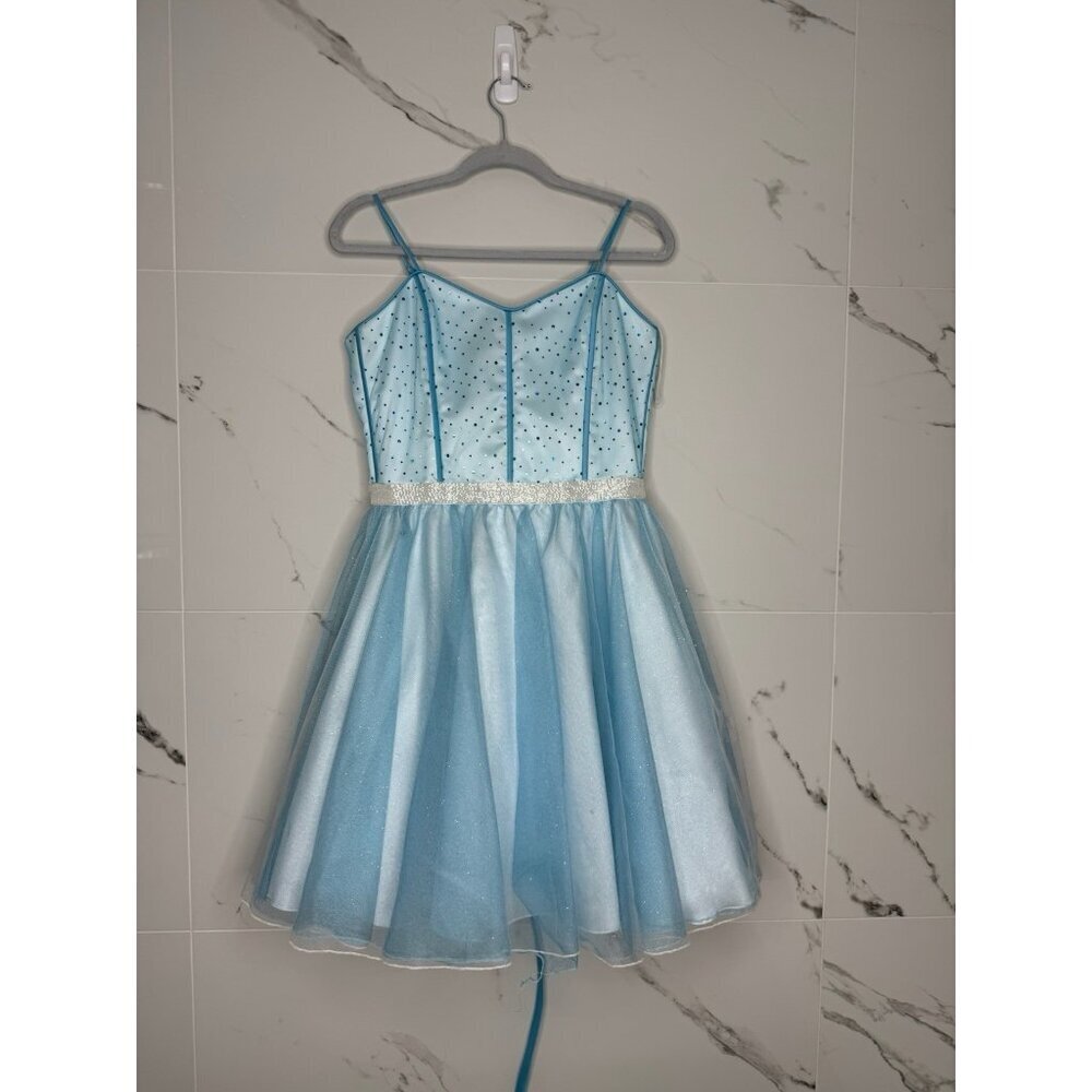 CW Designs $550 Blue Tutu Jewel Strapless Prom Dress M Bat mitzvah Homecoming​​